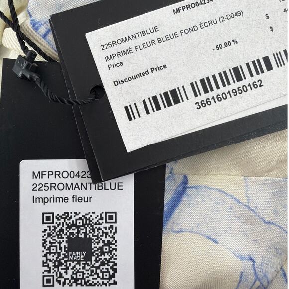 Maje Romentic Blue Flower Print Ecru Base Mini Patterned Dress 36 | Small - Picture 7 of 10